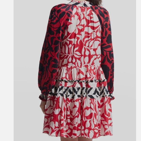 Ranna Gill Women's Red Swing Mix-Print Tunic Dress - M - Picture 2 of 2